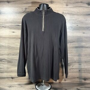 Vintage Jantzen Sweater Mens XL Black 1/4 Zip